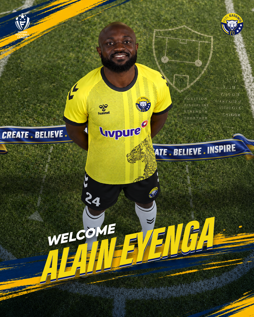 Real Kashmir FC player announcement artwork