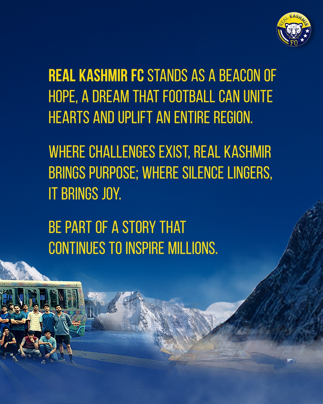 Second campaign post image with the Real Kashmir FC message of hope