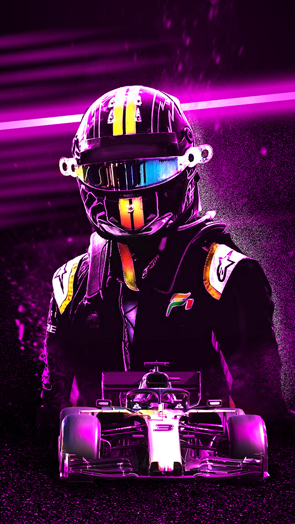 OutDrive GP driver portrait in racing suit